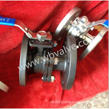 2 Piece Stainless Steel Flanged Ball Valve with Mounting Pad